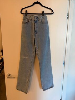 Lenny Custom Levi's High Rise Straight Jeans - Light Blue Denim